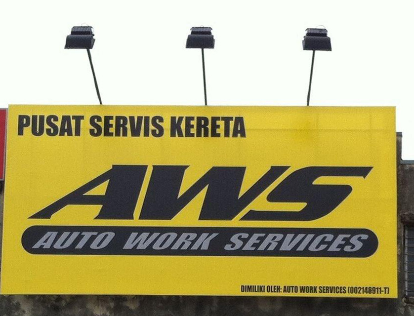 signboard with spotlight